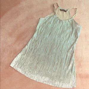 Silver/white gold metallic tank